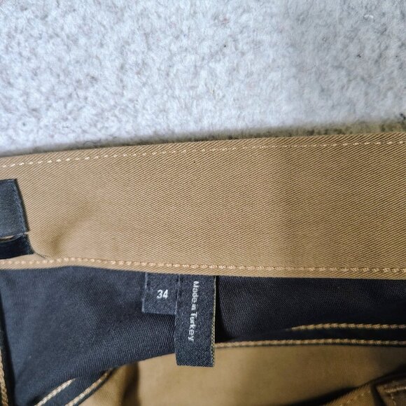 Theory Pants Men's 34 Brown Stretch Flat Front Haydin Straight Slim Fit Classic - Picture 9 of 11